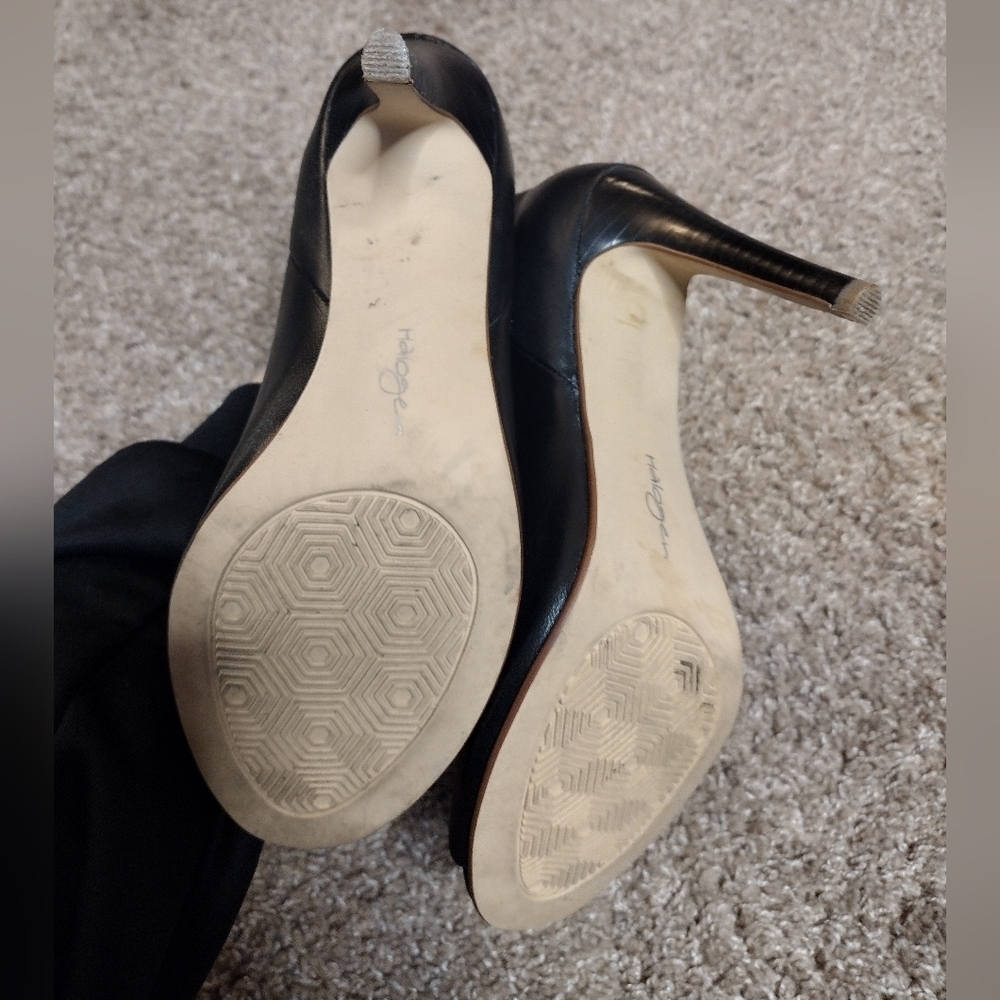 Halogen Black Peep-Toe Ankle Boots 8.5 - Picture 8 of 13